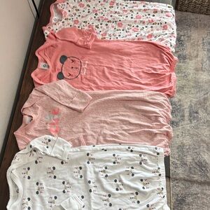 Set of 4 - Gerber Nightgowns - 0-6m
